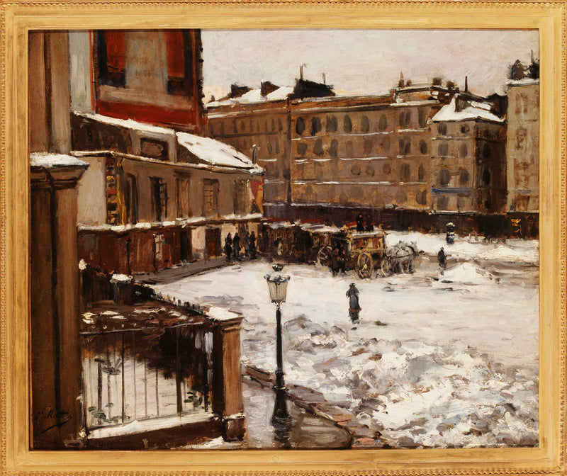 emile-mathon-1870-place-pigalle-in-the-snow-art-print-fine-art-reproduction-wall-art