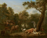adriaen-van-de-velde-1663-paisagem-arborizada-com-gado-impressão-de-arte-reprodução-de-belas-artes-arte-de-parede-id-a6z3uf19g