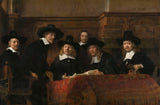 rembrandt-van-rijn-1662-urzędnicy-pobierania próbek-z-amsterdamu-draperów-gildia-sztuka-druk-reprodukcja-dzieł sztuki-sztuka-ścienna-id-a6zw0x680
