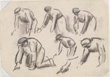 leo-gestel-1925-uden-titel-studietidsskrift-6-skitser-af-knæl-kunst-print-fine-art-reproduction-wall-art-id-a70c2serl