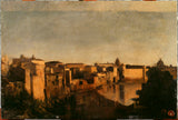 讓-巴蒂斯特-卡爾波-1856 年-羅馬台伯河藝術印刷品美術複製品牆藝術