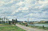 Camille Pissarro - 1873-the-banky-of-the-Oise-u-Pontoise-art-print-fine-art-reprodukčnej-wall-art-id-a71b8sg7z