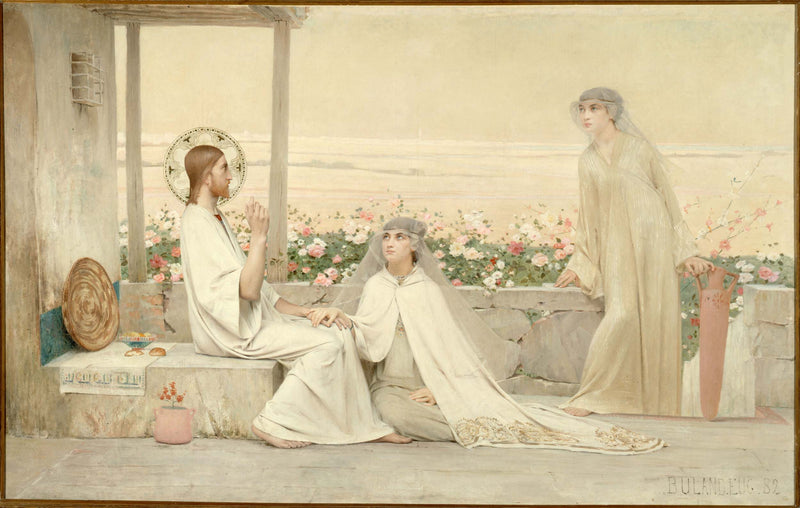 eugene-buland-1882-christ-with-mary-and-martha-art-print-fine-art-reproduction-wall-art