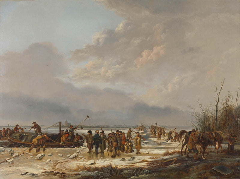 pieter-gerardus-van-os-1814-breaking-the-ice-on-the-karnemelksloot-naarden-january-art-print-fine-art-reproduction-wall-art-id-a767dd0v9