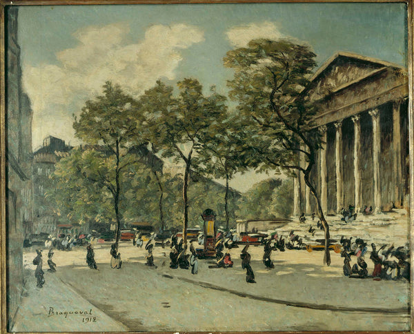 louis-braquaval-1912-place-de-la-madeleine-in-1912-art-print-fine-art-reproduction-wall-art