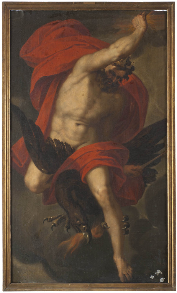unknown-17th-century-jove-with-an-eagle-and-lightning-art-print-fine-art-reproduction-wall-art-id-a79hcfrxz