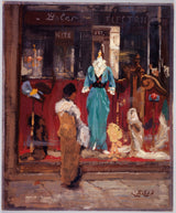 eugene-louis-gillot-1910-venster-van-'n-modewinkel-kuns-drukkuns-reproduksie-muurkuns