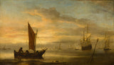 willem-van-de-velde-noorem-1680-päikeseloojang-merel-kunst-print-kaunite kunstide reproduktsioon-seinakunst-id-a7bao5o11
