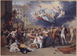 charles-dit-carle-thevenin-1789-dood-van-de-mr-pelleport-die-tussenbeide kwam om-m-losme-officier-van-de-bastille-voor-het-hotel-de-ville-14e-te-redden- juli-1789-Franse Revolutie-kunstdruk-kunst-reproductie-muurkunst