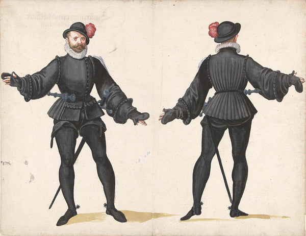 unknown-1500-in-the-black-clad-soldier-from-the-front-and-from-the-rear-art-print-fine-art-reproduction-wall-art-id-a7cfnmfae