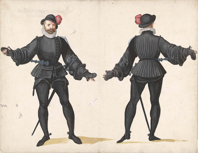 unknown-1500-in-the-black-clad-soldier-from-the-front-and-from-the-rear-art-print-fine-art-reproduction-wall-art-id-a7cfnmfae