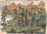 朱爾斯·查德爾-1880-農民工作的森林之路藝術印刷精美藝術複製牆藝術 id-a7czg2p3z