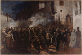 Gustave-Courbet-1850-Vatrogasci-trenutna-vatra-umjetnost-print-likovna-reprodukcija-zidna-umjetnost