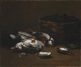 Жермен Рибо-1860-натюрморт-с-мъртви птици-и-а-кошница-на-стриди-арт-печат-фино арт-репродукция стена-арт-ID-a7dt11l0s