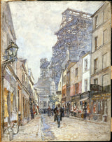 frederic-houbron-1899-rue-du-chevalier-de-la-barre-with-the-sacred-heart-under-construction-art-print-fine-art-reproduction-wall-art