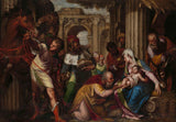 paolo-farinati-1585-adoracja-mędrców-sztuka-druk-reprodukcja-dzieł-sztuki-ścienna-id-a7f29gs8g