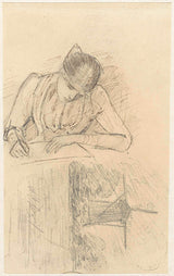 jozef-israels-1834-pisanie-kobieta-i-mlyn-na-wody-artystyka-druk-reprodukcja-sztuki-sztuki-sciennej-id-a7gl40yv0