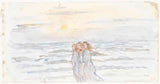 約瑟夫-以色列-1834-海上三個女孩藝術印刷美術複製品牆藝術 id-a7iu1lzuy