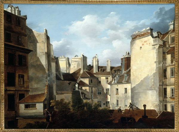 etienne-bouhot-1830-roofs-of-paris-art-print-fine-art-reproduction-wall-art