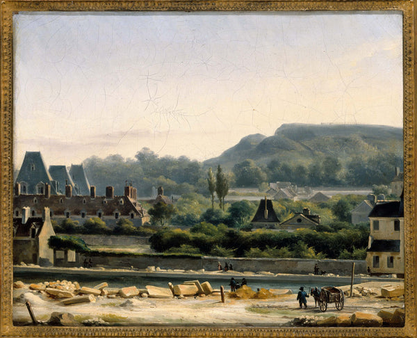 hippolyte-benjamin-adam-1830-view-of-the-saint-louis-hospital-and-buttes-chaumont-art-print-fine-art-reproduction-wall-art