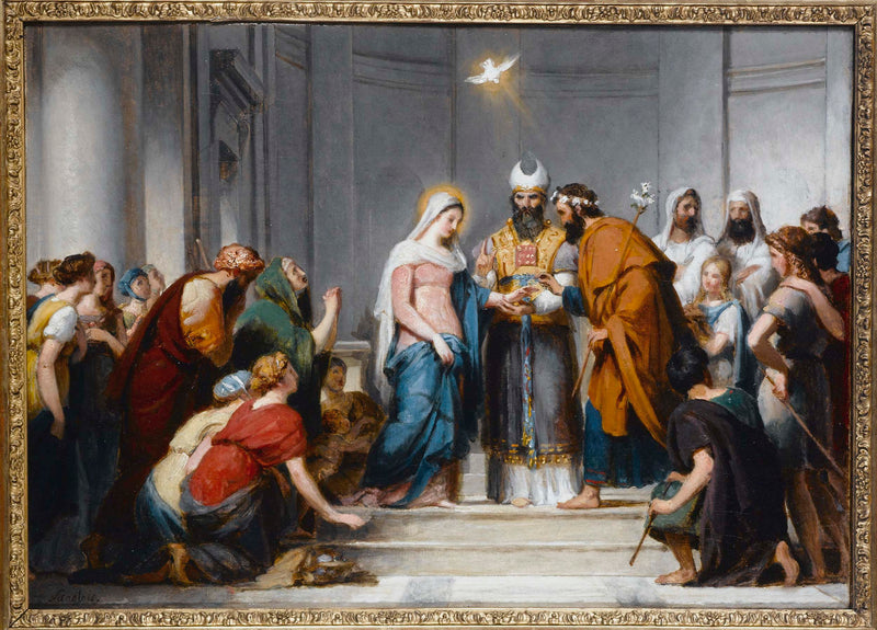 jerome-martin-langlois-1833-the-marriage-of-the-virgin-study-for-the-church-membership-notre-dame-de-lorette-art-print-fine-art-reproduction-wall-art