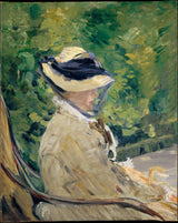 Edouard-manet-1880-madame-manet-Suzanne-leenhoff-1830 til 1906-ved-Bellevue-art-print-kunst--gjengivelse-vegg-art-id-a7oopczds