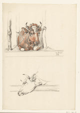 jean-bernard-1808-ko-i-stalden-og-hovedet-af-en-ko-kunsttryk-fin-kunst-reproduktion-vægkunst-id-a7oqa163s