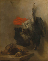 cornelis-lelienbergh-1655-stilleben-med-papegoja-hackspett-och-snipe-konsttryck-fin-konst-reproduktion-väggkonst-id-a7p8aolyk