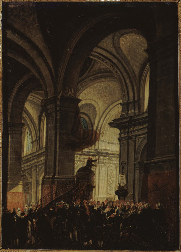 pierre-antoine-demachy-1780-sermon-of-a-capuchin-in-the-church-of-st-roch-art-print-fine-art-reproduction-wall-art