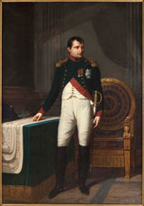 robert-lefevre-1809-portræt-af-napoleon-i-1769-1821-i-uniformen-af-oberst-af-vagtens-chasseur-kunst-print-fine-art-reproduktionsvæg- kunst