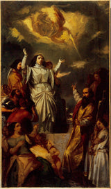 尤金-德維里亞-1835-聖吉納維芙的神化-教堂板-洛雷特聖母院-藝術-印刷-美術-複製品-牆藝術的素描