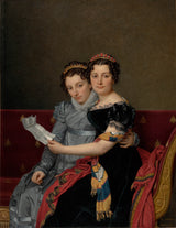 雅克·路易斯·大卫1821年姐妹的肖像泽纳德和夏洛特·波拿巴艺术印刷精美的艺术复制墙艺术ID A7R8RF91J