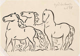 leo-Gestel-1935-Untitled-tre hester stående utseende-to-the-venstre-art-print-fine-art-gjengivelse-vegg-art-id-a7ra31xrg