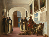 尤金·德拉克洛瓦（Eugene-Delacroix）1838年-克里斯托弗·哥伦布和他的儿子在拉比达艺术印刷精美的艺术复制品墙上艺术ID A7st3xmxf