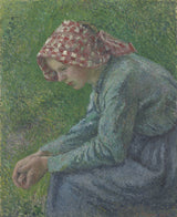 卡米爾-畢沙羅-1885-坐著的農婦藝術印刷品美術複製品牆藝術 id-a7uw8aqlv