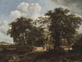 meindert-hobbema-1662-et-hytte-i-skoven-kunsttryk-fin-kunst-reproduktion-vægkunst-id-a7w3l7poe