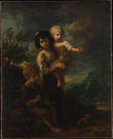 托马斯·盖恩斯伯勒1787-山寨儿童，木材采集者，艺术印刷，精美的艺术复制品-墙-艺术-id-a7wi4zxqu