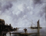 Jan-van-de-cappelle-1651-在平静的艺术中的渔船打印精美的艺术复制品-墙-艺术-id-a7wlu3brs