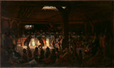 朱爾斯-塔維尼爾-1878-在加利福尼亞州克利爾湖的地下圓屋裡跳舞-藝術印刷品-美術複製品-牆藝術-id-a7zn33rt9