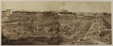 匿名 1860 年施工現場全景圖，可能展示梅尼爾蒙坦水庫的施工情況，巴黎第 20 區藝術印刷品美術複製品牆壁藝術