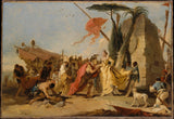 喬瓦尼·巴蒂斯塔·蒂埃波羅-1745-安東尼與克利奧帕特拉的會面-藝術印刷品-精美藝術-複製品-牆藝術-id-a80bb8pff