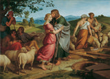 约瑟夫·冯·福里希-1836-雅各布-会面-瑞秋-她父亲的羊群-艺术印刷品-精美艺术-复制品-墙艺术-id-a824rftp8