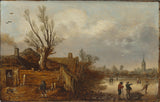esaias-van-de-velde-i-1629-小屋和冰冻河流艺术印刷美术复制品墙艺术 id-a82uh2cyh