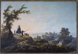 jean-ou-jean-baptiste-pillement-1785-paesaggio-animato-stampa-d'arte-riproduzione-d'arte-arte da parete
