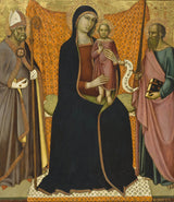 Luca di-tomme-1370-Madonna-and-child-s-STS-Nicholas-and-Paul-art-print-fine-art-reprodukčnej-wall-art-id-a84q0uv2c