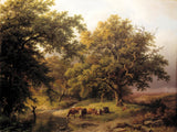 barend-cornelis-koekkoek-1849-brook-by-the-krawędzi-lasu-druk-sztuka-reprodukcja-dzieł sztuki-wall-art-id-a84tuh6cd