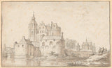 未知1619年在城市艺术上的城堡的视图打印精细艺术复制墙艺术ID a85lljcop