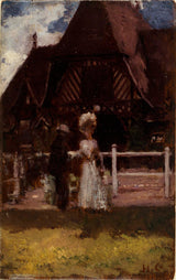 亨利·格韋克斯-1905-研究一幅身份不明的繪畫，展示多維爾競技場藝術印刷品美術複製品牆壁藝術