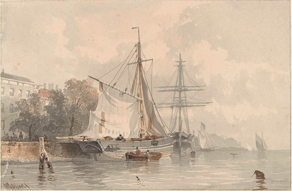 frans-arnold-breuhaus-de-groot-1834-sailing-ashore-art-print-fine-art-reproduction-wall-art-id-a8632vxlp
