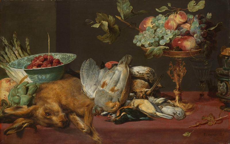 frans-snijders-1600-still-life-with-small-game-and-fruits-art-print-fine-art-reproduction-wall-art-id-a869cx2cz